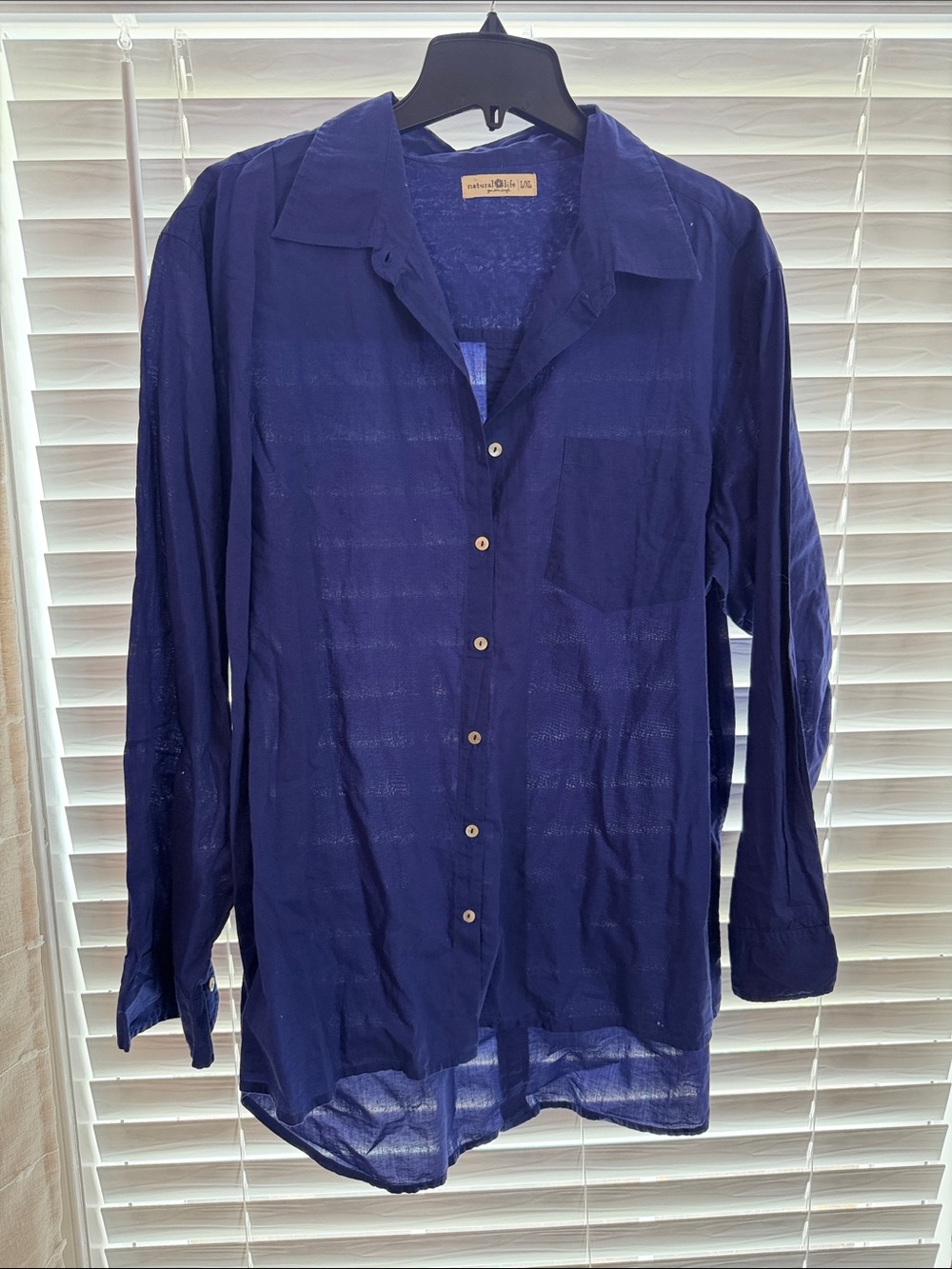 NATURAL LIFE Blue/deep purple Lightweight Button-Down Shirt